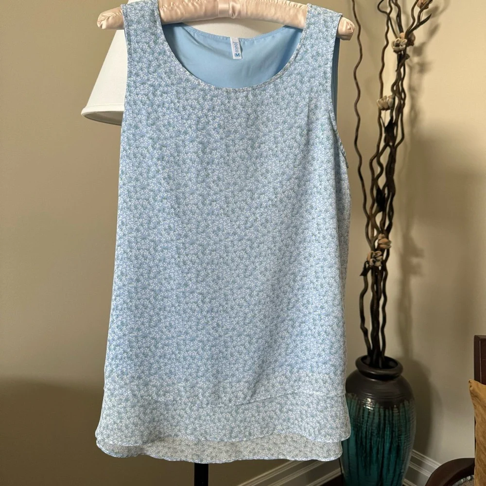 Sleeveless Blouse Loose Casual Flowy Chiffon Tank Top Tunic Size Medium - Picture 4 of 9